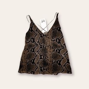 Zara Trf Collection Faux Snakeskin Size Small Strappy Tank Top